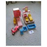 Barbie appliances and furniture and scooter