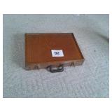 Custom-made oak case with brass hardware