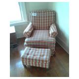 Chair with footstool storage and footstool