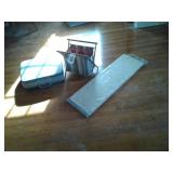 Retro 60s hard suitcase sewing basket sewing