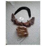 Mink stole coonskin cap