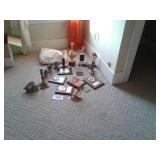 Trophies and two brass items
