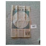 St Louis Globe 1969 man to walk on the moon paper