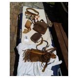 Leather black powder ammo pouches with