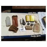 Black powder shot brass powder flask 45 cal