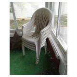 4 plastic stacking chairs