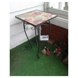 Wrought iron with stained glass top patio table
