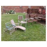 6 long chairs, one in rough shape