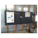 Tool wall cabinet with first aid kit