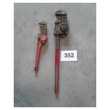 Two pipe wrenches