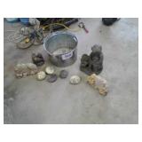 Lawn ornaments and bucket
