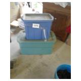Two plastic totes