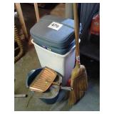 Trash cans broom dustpan bucket