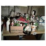 TABLE FULL OF CLEANING SUPPLIES