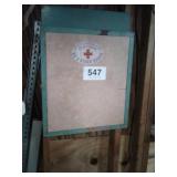 Parts cabinet on the wall full of hardware