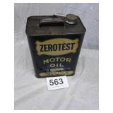 Zerotest motor oil can one gallon