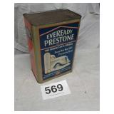 Eveready Prestone gallon antifreeze can