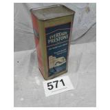 Eveready Prestone half gallon antifreeze can