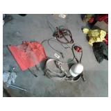 Safety harness hard hat jumper cables choker