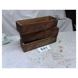 3 old wood cheese boxes