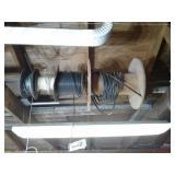 Spools of copper wire steel cable coax acceptor