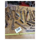 Old wood Box full of old tools