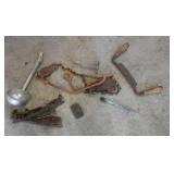 DRAW KNIFE:BRASS LIGHTING ROD: ICE SKATES