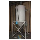 Steel Conical Bottom Bulk Storage Silo/Hopper with Stand, Gauge & Viewing Window, ~11 ft Tall