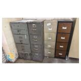 Multiple 4-Drawer Metal Filing Cabinets, 2-Tier Metal Locker, Wooden Shelving Unit