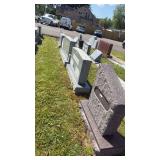 5x2 Granite Upright Cemetery Headstone, Polished Gray, Religious and Floral Designs, Base Included