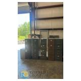 Multiple 4-Drawer Metal Vertical Filing Cabinets, Heavy-Duty, Mixed Colors, Asset Tags, Lockable
