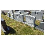 Granite Upright Headstone 6x2 ft with Custom Bryant-Denny Stadium Engraving, Light Gray