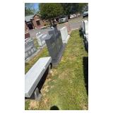 Pink Granite Cemetery Monument 6ft x 3ft, Rose Floral Design, with Base Included