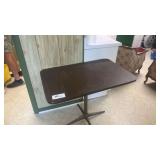 Rectangular Pedestal Base Table, 60" x 30", Laminated Woodgrain Top, Metal Base
