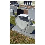 Black Granite Bevel Headstone Monument 36"x12"x6" with Granite Base, Blank for Custom Engraving