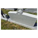 6x2 ft Pink Granite Serpentine Top Headstone Monument, Polished, Granite Base Included