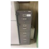 4-Drawer Steel Vertical Filing Cabinet, Grey, Lock With Hasp, 52"x15"x25"
