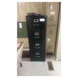 Black 4-Drawer Vertical Filing Cabinet, Metal Construction, Lockable Top Drawer