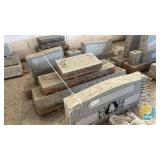 Blank Granite Upright Headstone Monuments, Religious & Floral Motifs, Lot 124, Includes Vase