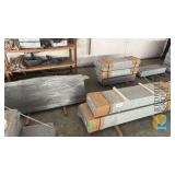 Pyramid Blue Granite Slant Headstone & Base, 24"x10"x16" Monument with 34"x10"x6" Base