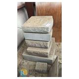 5 Granite Cemetery Flat Markers, Floral Engraving, Lot 166, Includes Stone Offcuts/Blanks