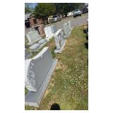5ft Gray Granite Companion Headstone, Blank Scroll Design, 2ft-2.75ft Height, Granite Base Included