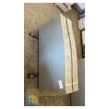 Gray Granite Companion Cemetery Headstone, Polished Face, Rustic Top, Lot 143, 48"x8"x24"