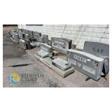 Granite Upright Headstones – Multiple Sizes/Designs, Gray, Customizable, Some With Vases