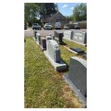 Black Granite Upright Monument 7x3, Modern Curved Top, Polished, 84"x36", No Engraving