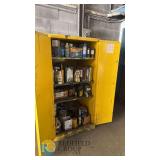 Justrite 25600 Flammable Storage Cabinet, 60-Gallon, 3-Shelf, FM Approved, 65"x43"x18", Yellow