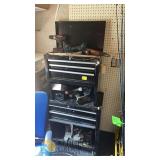 Garage Tool Chest with 6 Power Tools – Craftsman, Kobalt, Chicago Electric, Ryobi, Black Steel