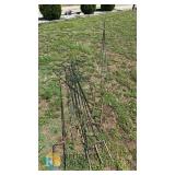 Lot of 12 Metal Shepherd’s Hooks & Garden Trellises, Black & Gold, Decorative Scrollwork