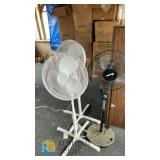 Iranz and Unbranded Pedestal Fans, 16" Blade, 3-Speed, Oscillating, Set of 3