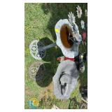 Pair of Ornate Pedestal Bird Baths, Cast Aluminum, 27.6" Height, Decorative Bird Figures